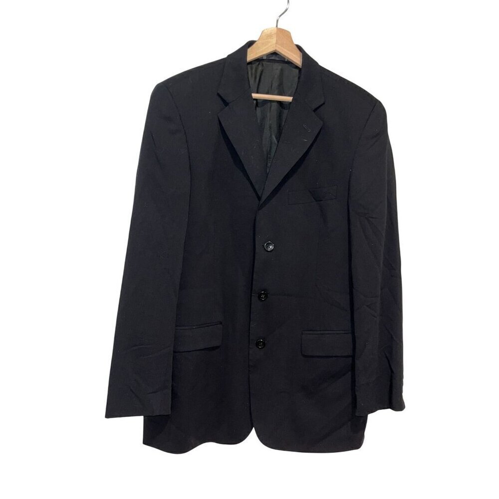 Emanuel Ungaro Mens Black Wool Suit Jacket Blazer 39L/33W